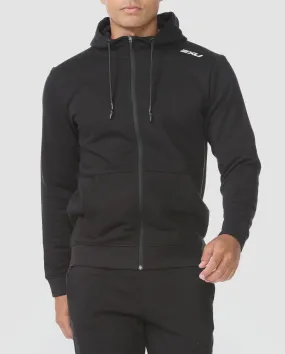 2XU Mens Aspire Full Zip Hoodie - Black/White