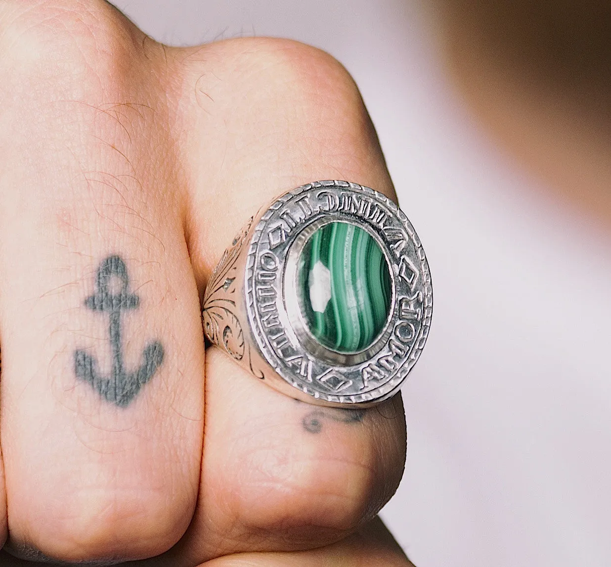 Amor Ring ~ Malachite Gemstone