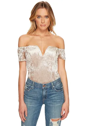 ASTR Ella Crushed Velvet Bodysuit