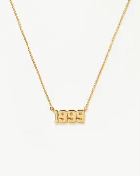 Birth Year Necklace  - Year 1999 | 18ct Gold Plated Vermeil