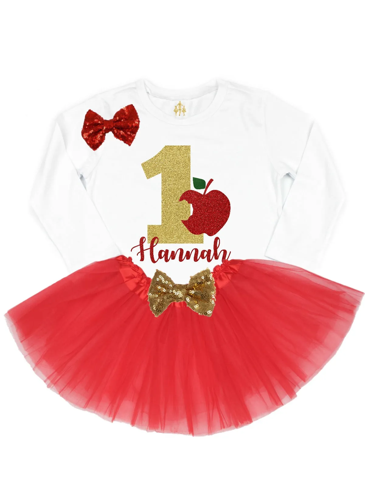 Bitten Apple Birthday Tutu Outfit - Personalized