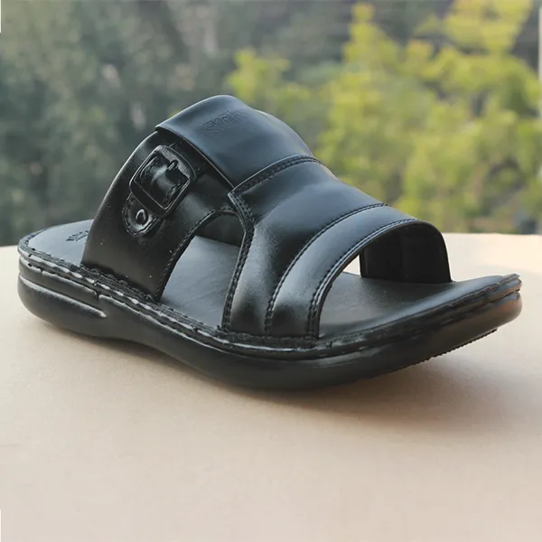 Black medicated slippers for men