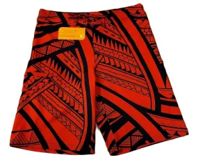 Boys Red Tribal Board Short