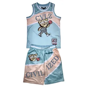 Civilized Basketball Jersey & Short Set (Light Blue) CV1512-1513