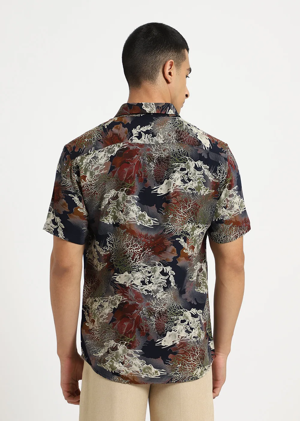 Coral Oasis Blue Feather shirt