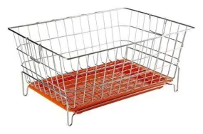 Embassy Dish Draining Basket/Kuda with Drip Tray, Rectangle, 53x42x25 cms (LxBxH), Size - Small