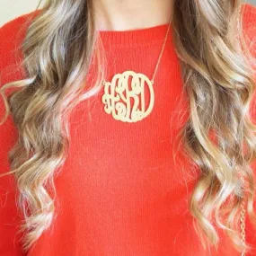 Extra Large Gold Monogram Necklace