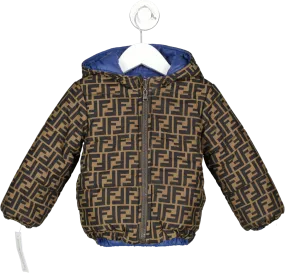 Fendi brown FF logo Reversible Junior Down Jacket 2 Years