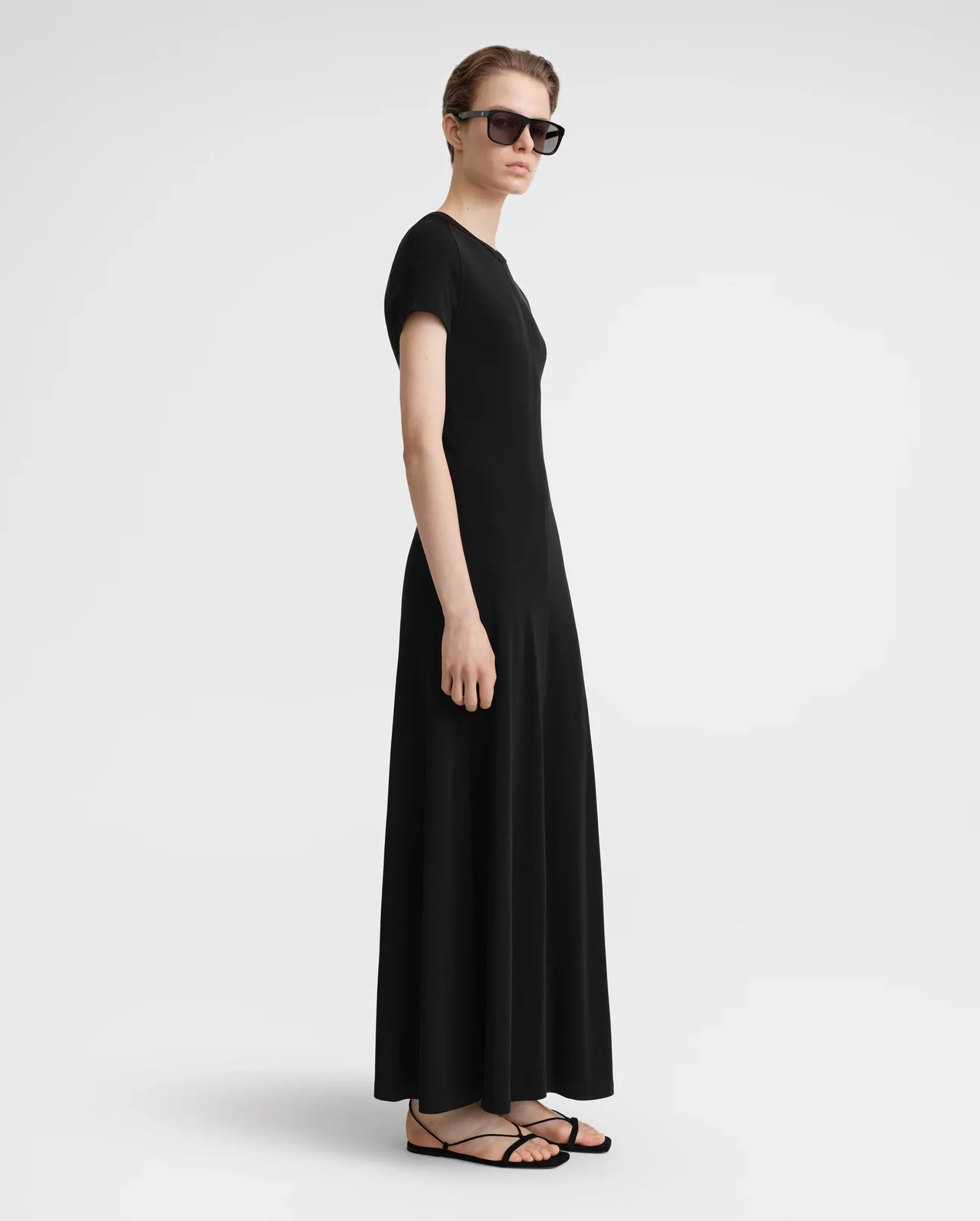 FLUID JERSEY DRESS / BLACK