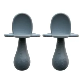 Grabease Stage 1 Double Silicone Baby Spoon Set - Grey