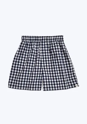 Gus Boxer in Large Navy Gingham