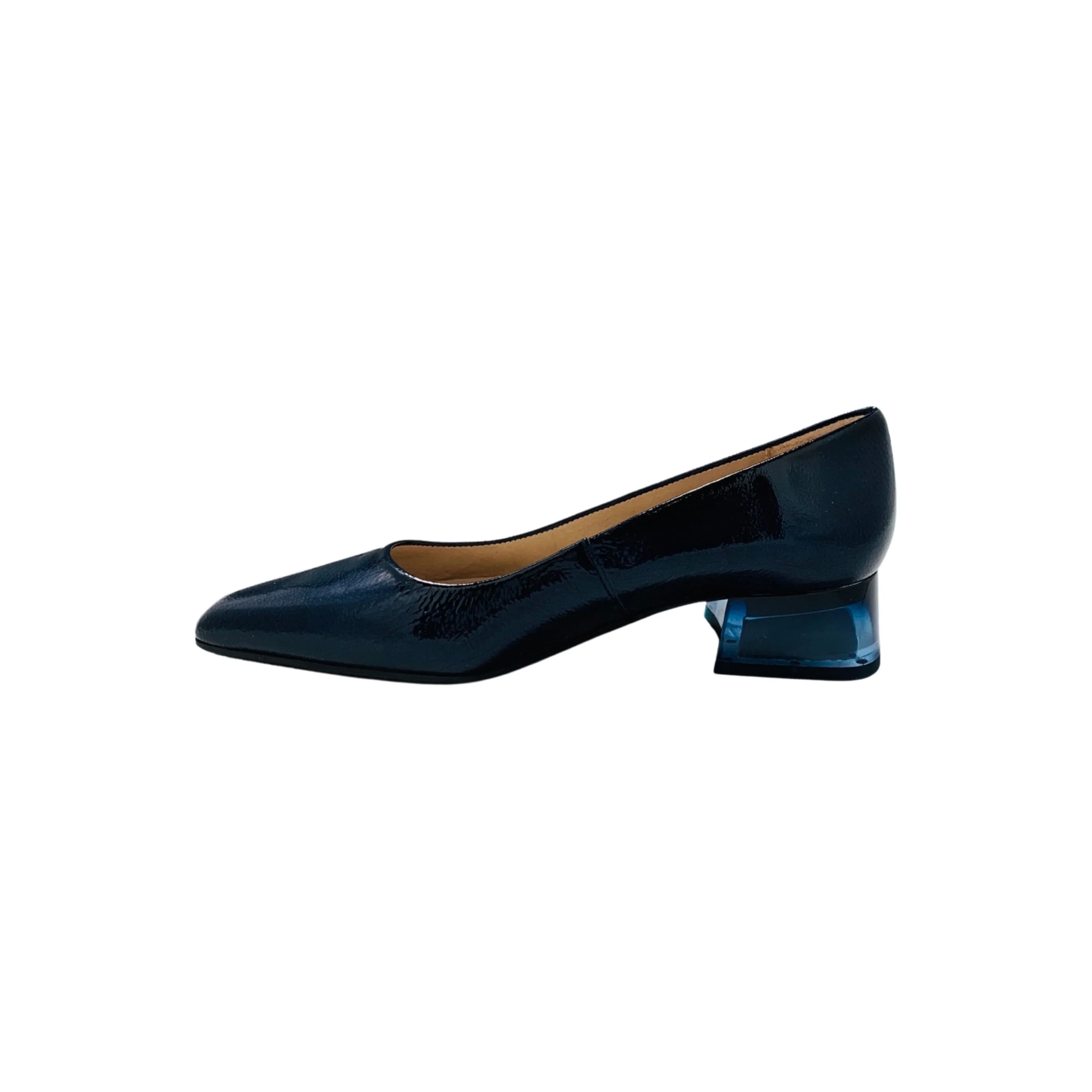 HI232529 Sahara Navy Patent Low Heel