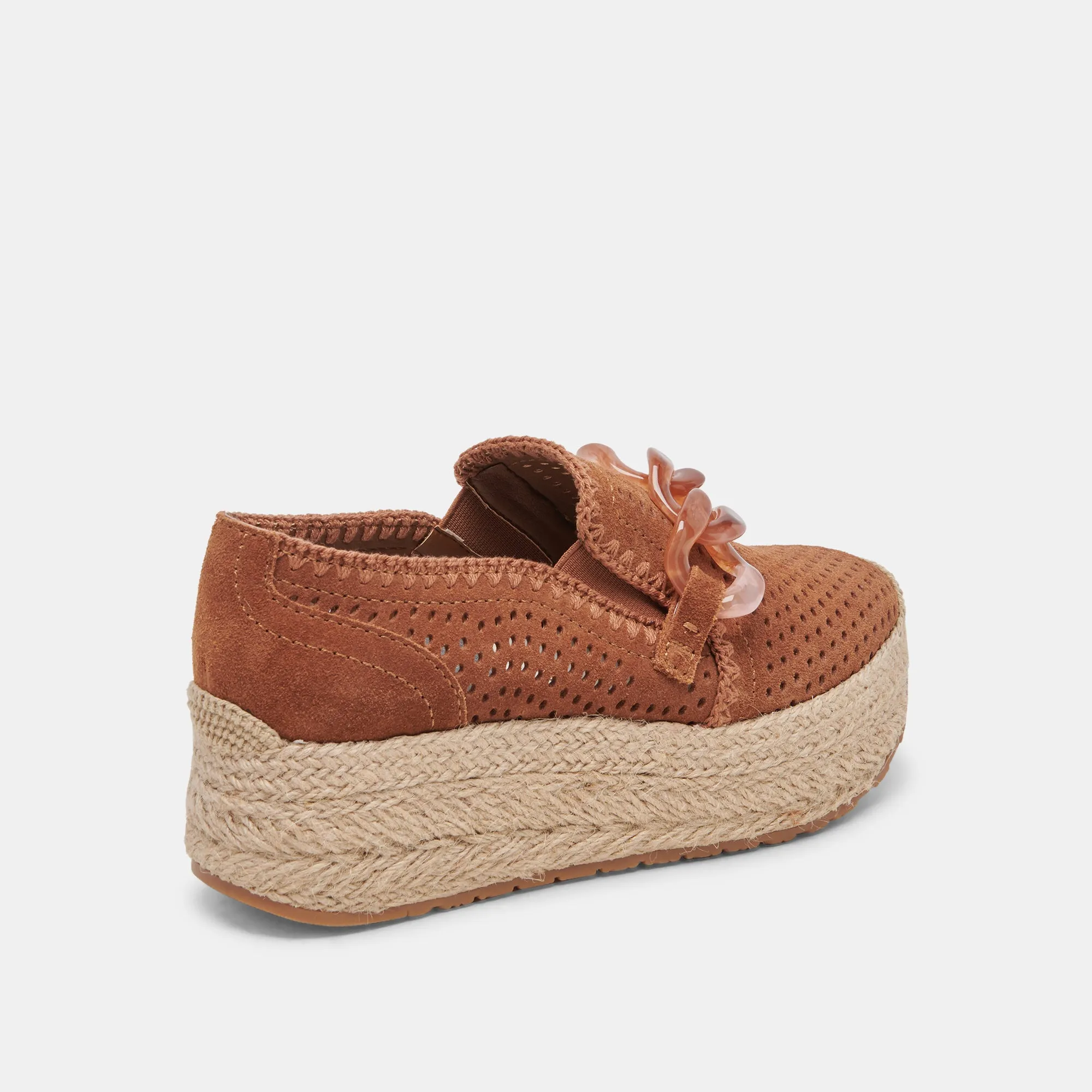 JHENEE ESPADRILLE SNEAKERS PECAN PERFORATED SUEDE