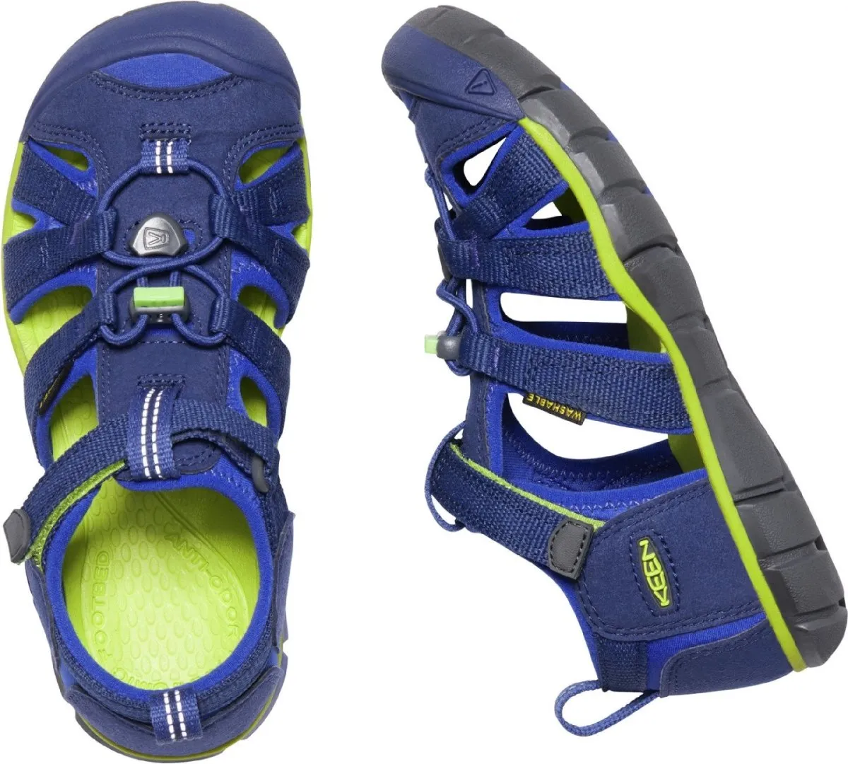 Keen Boy's Seacamp II CNX Blue Depths/Chartreuse (Sizes 8-13)