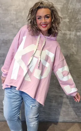 Kiss Hoodie Sweater Pink