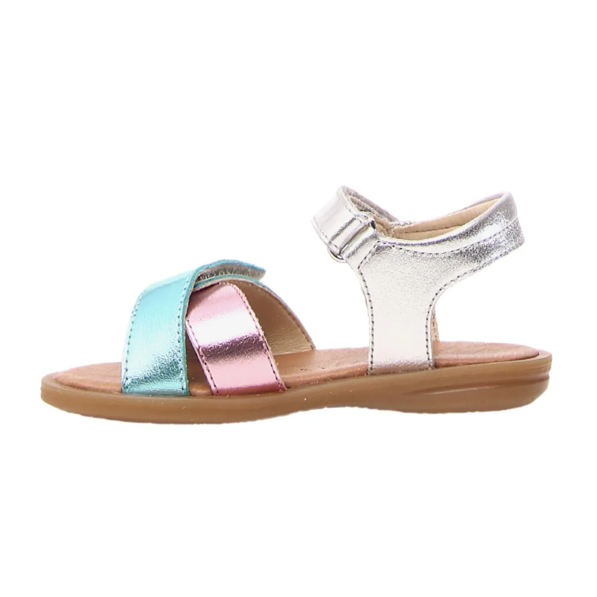 Naturino Girl's (Sizes 33-35) Turquoise/Pink/Silver Sandal