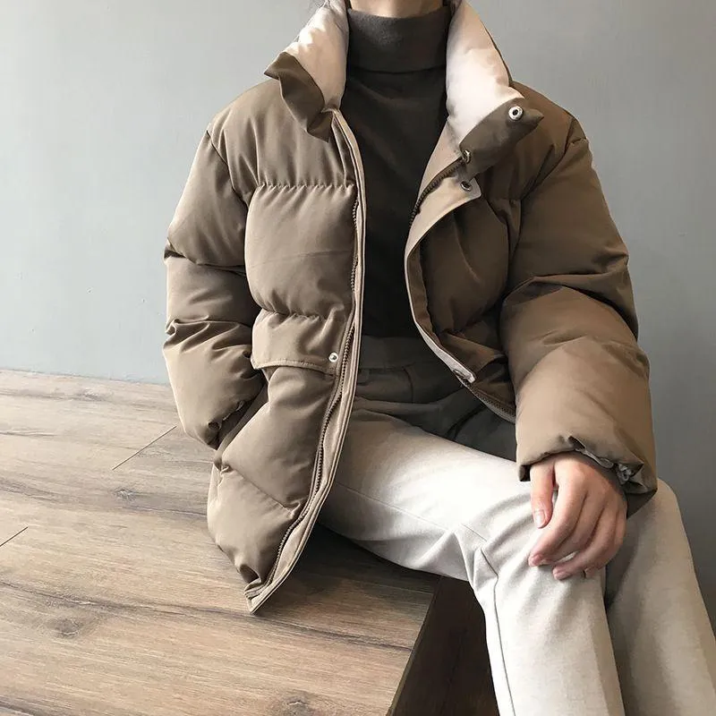 Oversized Quilted Winter Puffer Thick Warm Padded Puff Parka Jacket