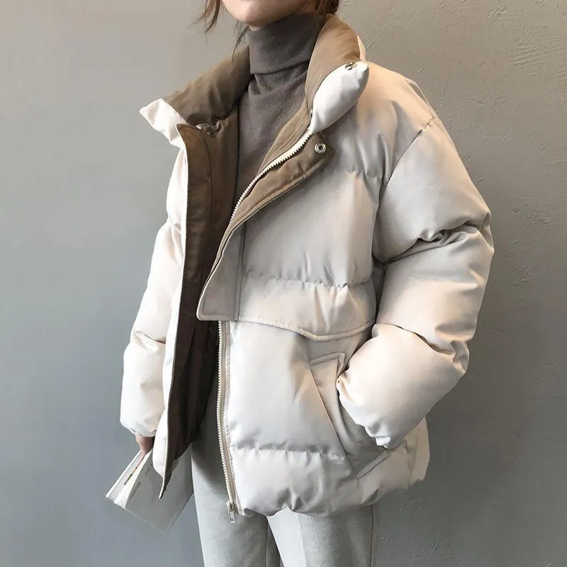 Oversized Quilted Winter Puffer Thick Warm Padded Puff Parka Jacket