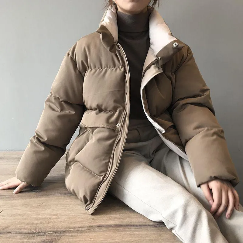 Oversized Quilted Winter Puffer Thick Warm Padded Puff Parka Jacket