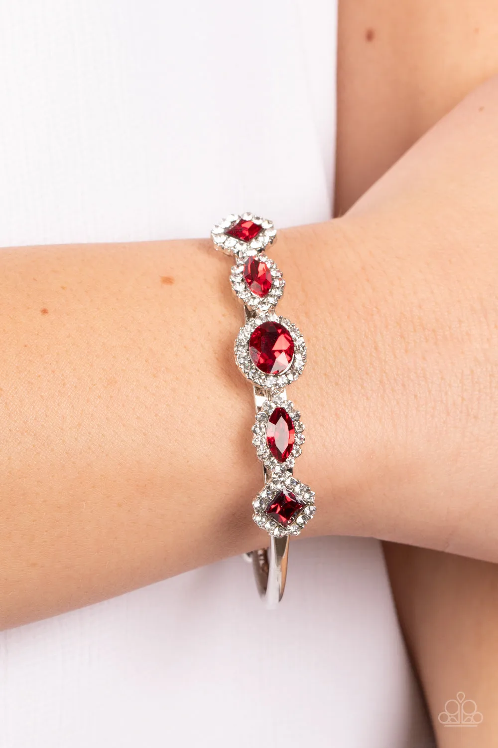 Paparazzi Accessories - Simmer on GLOW - Red Bracelet