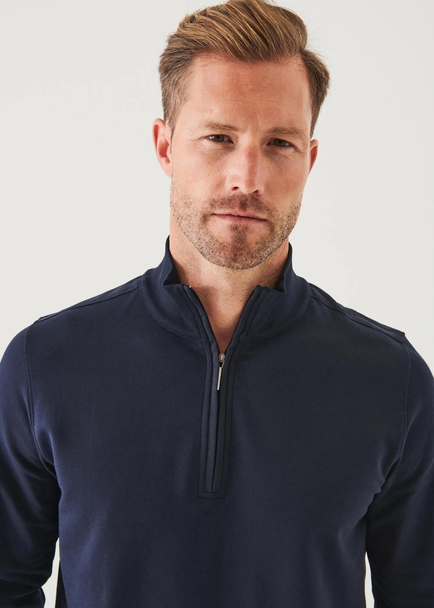 PIMA STRETCH FLEECE QUARTER-ZIP