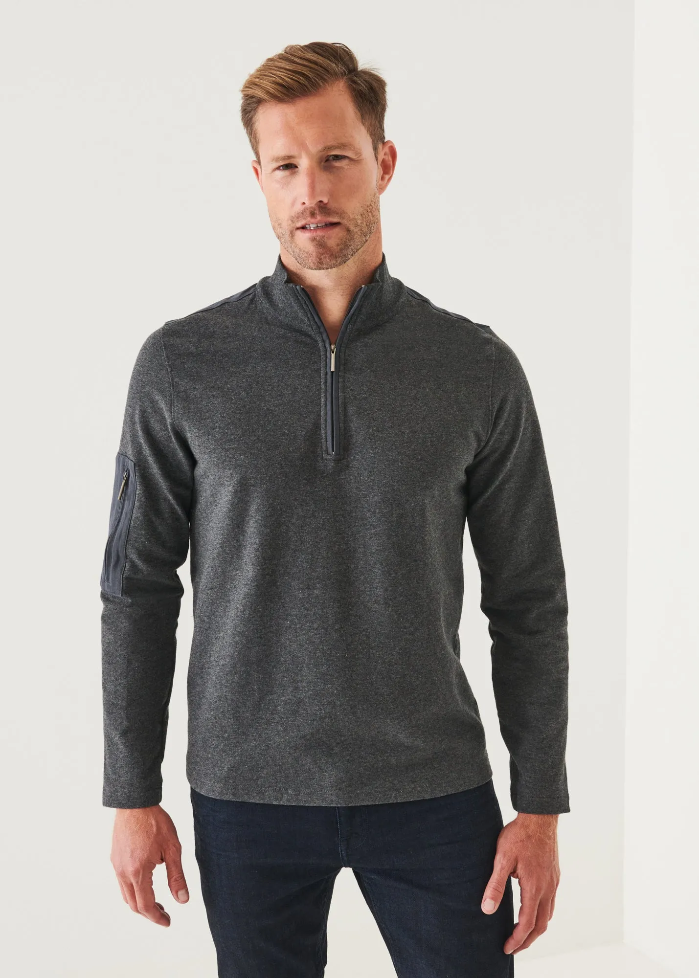 PIMA STRETCH FLEECE QUARTER-ZIP