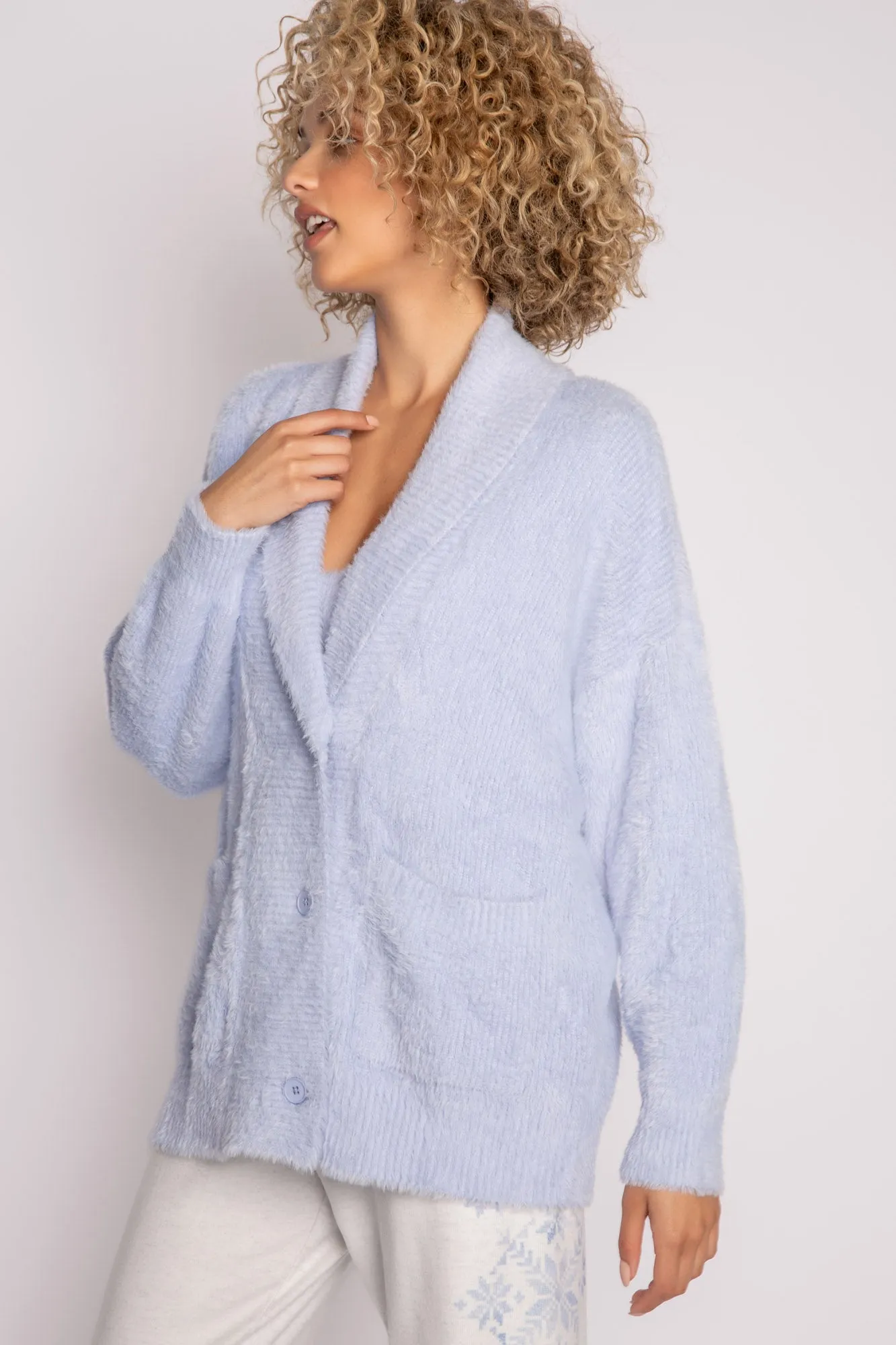 PJ Salvage cardigan, feather knit