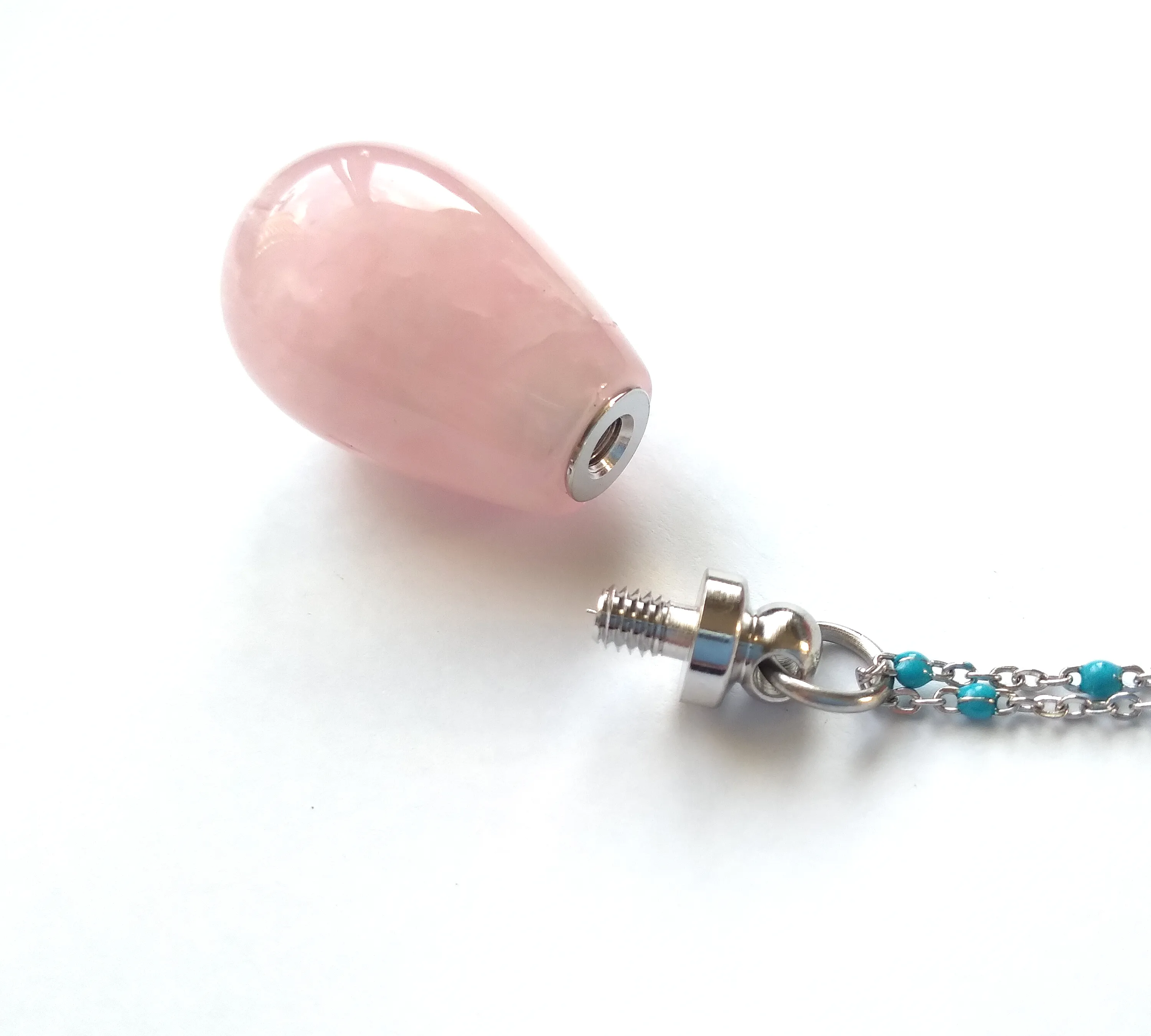 Rose Quartz Essential Oil Bottle Pendant