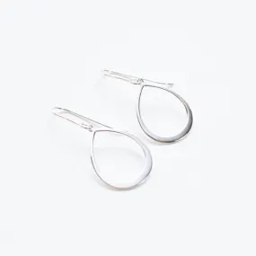 Silver Flat Open Drop Earrings