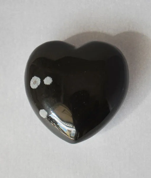 Snowflake Obsidian Heart Stone