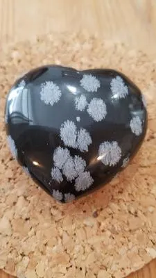 Snowflake Obsidian Heart Stone