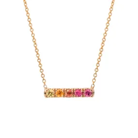 Sunset Linea Ombré Sapphire Bar Necklace