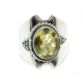 Surya Lemon Quartz Bohemian Ring