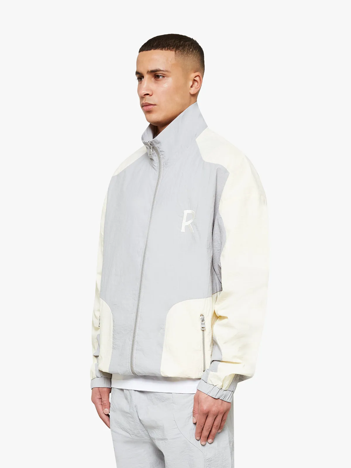 TRACKSUIT JACKET - GREY/CREAM