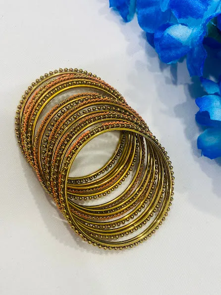 Traditional Gold Plated Party Wear Pretty Bangle Set For Women