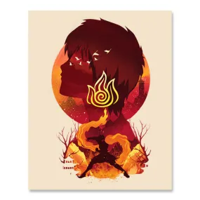 Ukiyo-e Firebender Print