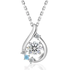 Water Drop VVS1 Moissanite Pendant Necklace for Women 0411 BL