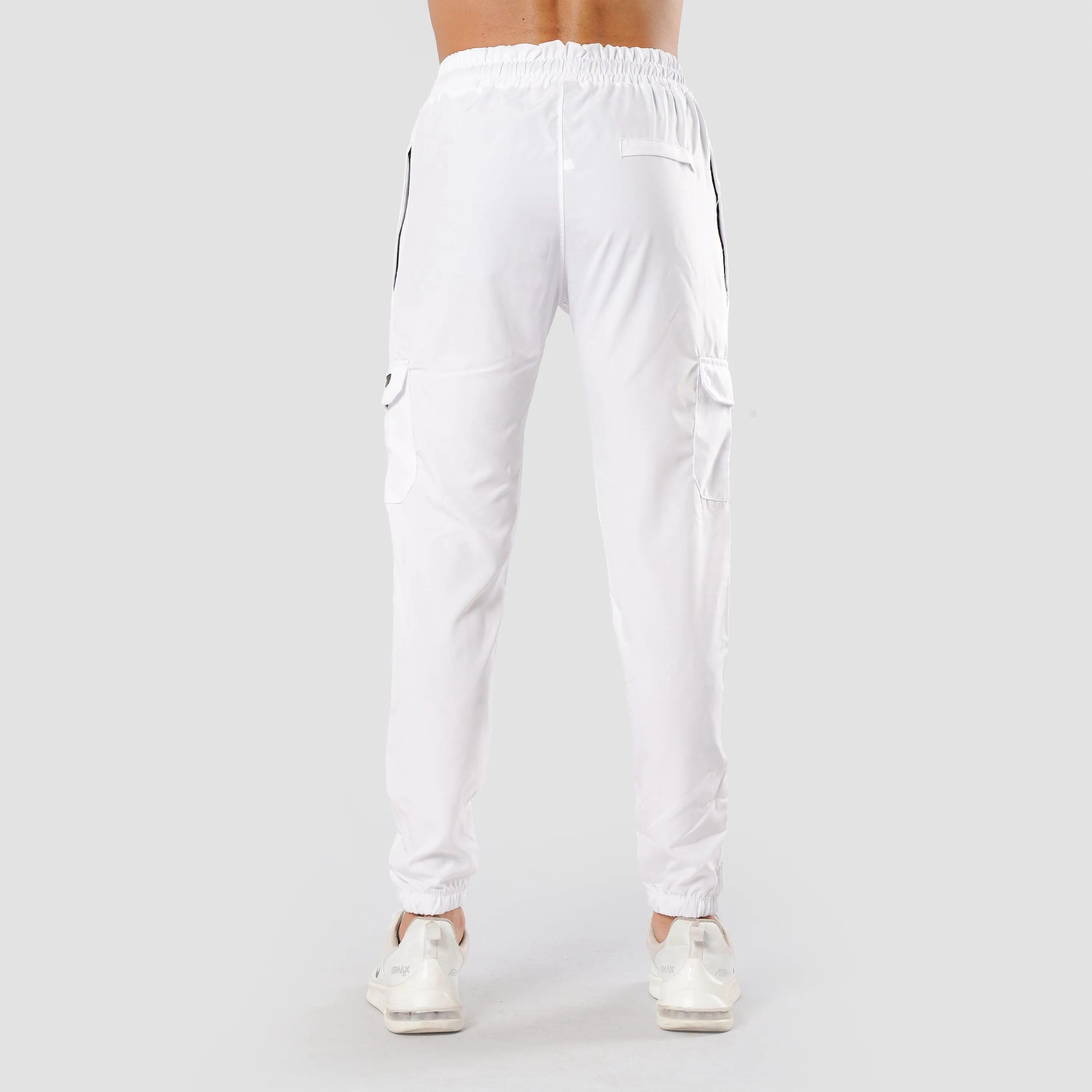 WHITE CARGO FLEX PANTS