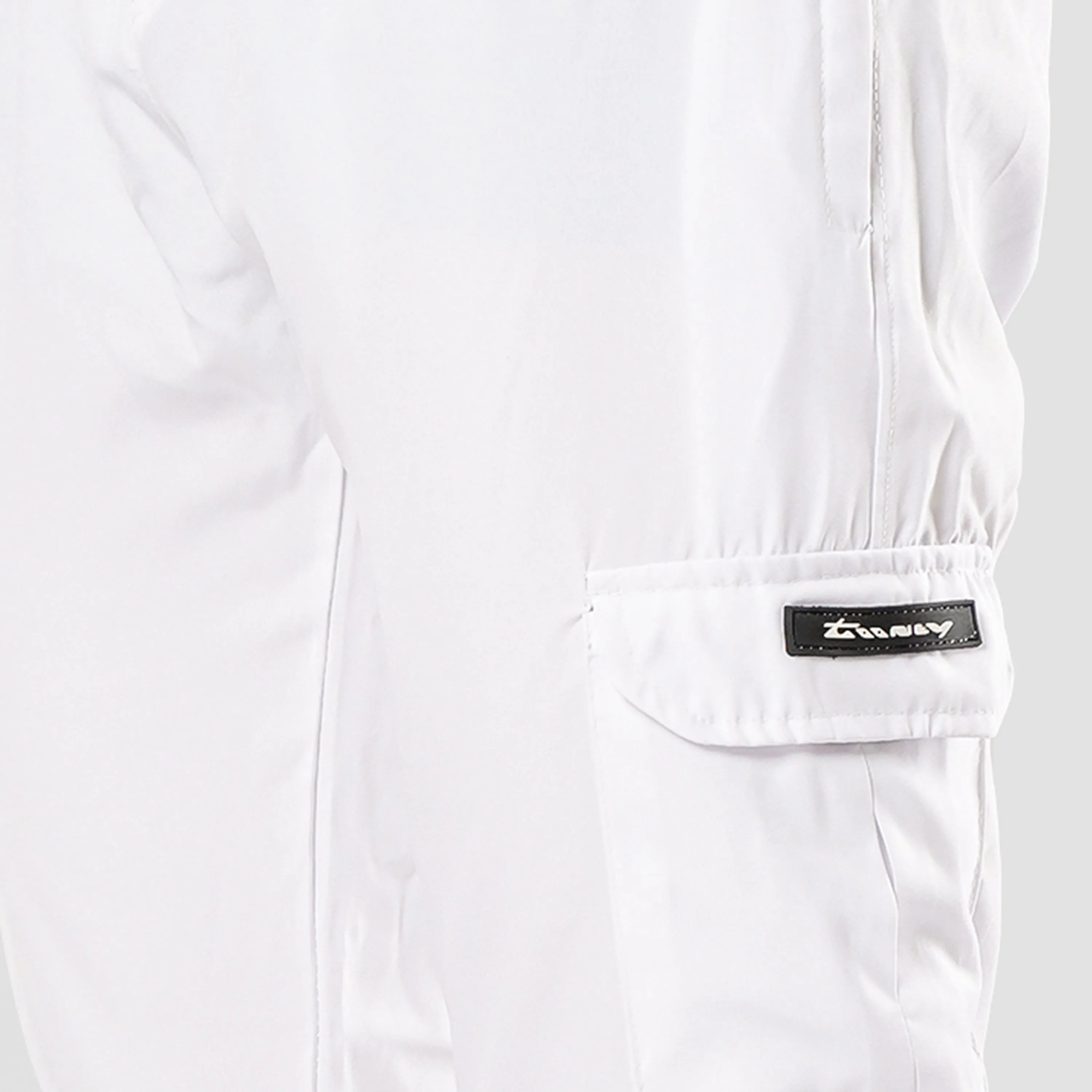 WHITE CARGO FLEX PANTS