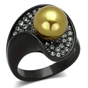 WildKlass Stainless Steel Ring IP Black Women Synthetic Champagne