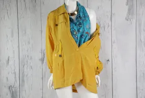 Yellow Lightweight Drawstring Jacket (Fits up to an XL/1X)